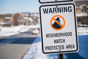 Neighborhood Watch Sign Warning Criminals